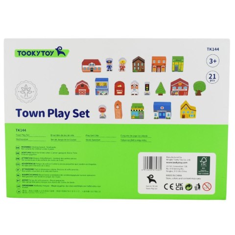 TOOKY TOY Drewniany Zestaw Budynków i Figurek Miasto Tooky Toy TOOKY TOY Drewniany Zestaw Budynków i Figurek Miasto Tooky Toy