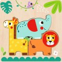 TOOKY TPY Drewniane Puzzle Montessori Wielowarstwowe Tablica Zwierzątka Leśne 7 el. Tooky Toy