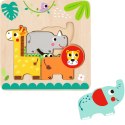 TOOKY TPY Drewniane Puzzle Montessori Wielowarstwowe Tablica Zwierzątka Leśne 7 el. Tooky Toy