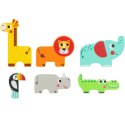 TOOKY TPY Drewniane Puzzle Montessori Wielowarstwowe Tablica Zwierzątka Leśne 7 el. Tooky Toy