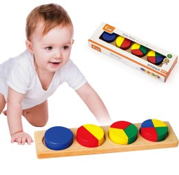 VIGA Drewniana Układanka Klocki Matematyczne Ułamki 10 Klocków Montessori Viga Toys