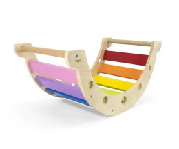 VIGA Drewniany Bujak Mostek 2w1 Huśtawka Montessori Tęczowa Viga Toys