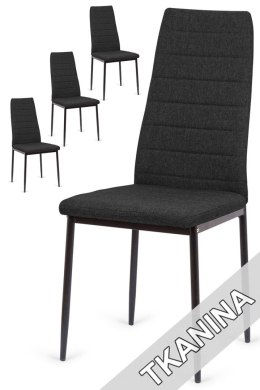 Krzesła tapicerowane zestaw 4 VALVA LINE FABRIC BLACK Lugano