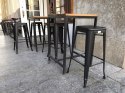 Krzesło barowe hoker BARI NERO loft - OUTLET Lugano