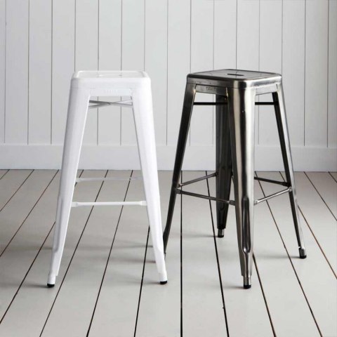 Krzesło barowe hoker BARI NERO loft - OUTLET Lugano Krzesło barowe hoker BARI NERO loft - OUTLET Lugano