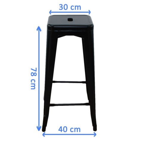 Krzesło barowe hoker BARI NERO loft - OUTLET Lugano Krzesło barowe hoker BARI NERO loft - OUTLET Lugano
