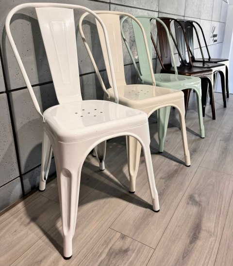 Krzesło metalowe loft CORSICA CREAM Lugano Krzesło metalowe loft CORSICA CREAM Lugano