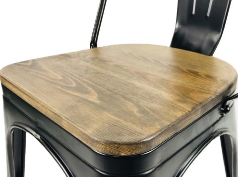 Krzesło metalowe loft CORSICA NERO OAK TOLIX Lugano Krzesło metalowe loft CORSICA NERO OAK TOLIX Lugano