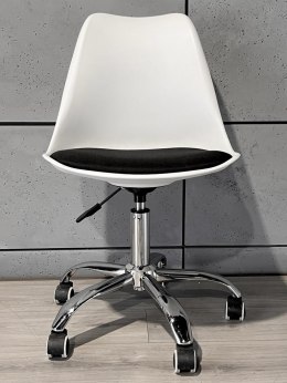 Krzesło obrotowe MONZA OFFICE WHITE + BLACK FABRIC II Lugano