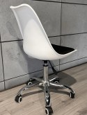 Krzesło obrotowe MONZA OFFICE WHITE + BLACK FABRIC II Lugano