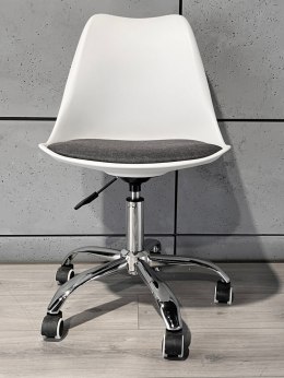 Krzesło obrotowe MONZA OFFICE WHITE + GREY FABRIC II Lugano