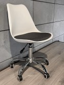 Krzesło obrotowe MONZA OFFICE WHITE + GREY FABRIC II Lugano