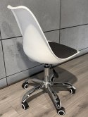 Krzesło obrotowe MONZA OFFICE WHITE + GREY FABRIC II Lugano