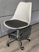 Krzesło obrotowe MONZA OFFICE WHITE + GREY FABRIC II Lugano