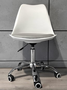 Krzesło obrotowe MONZA OFFICE WHITE + GREY PU Lugano