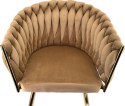 Krzesło plecione Lugano fotel TRECCIA BEIGE VELVET GOLD OUTLET Lugano