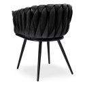 Krzesło plecione Lugano fotel TRECCIA BLACK VELVET SMOKE Lugano