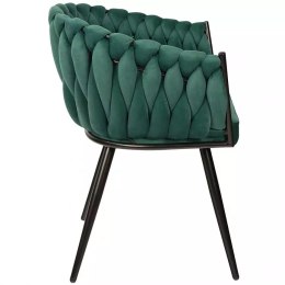 Krzesło plecione Lugano fotel TRECCIA GREEN VELVET SMOKE Lugano