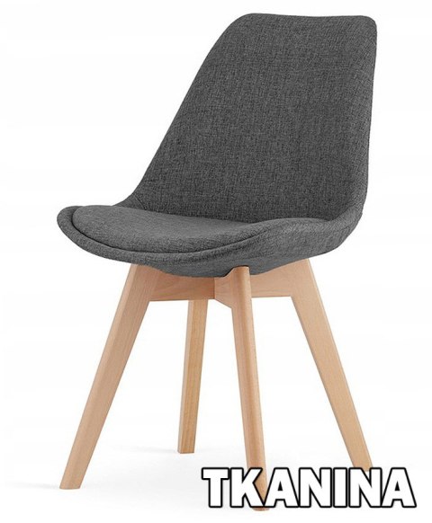 Krzesło skandynawskie MONZA GRANDE GREY FABRIC Lugano