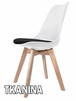 Krzesło skandynawskie MONZA WHITE Pro - Black Fabric V Lugano