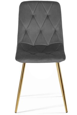 Krzesło tapicerowane BORGO VELVET DARK GREY GOLD Lugano