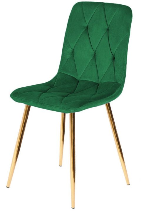 Krzesło tapicerowane BORGO VELVET GREEN GOLD Lugano Krzesło tapicerowane BORGO VELVET GREEN GOLD Lugano