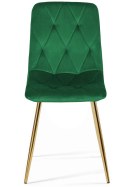 Krzesło tapicerowane BORGO VELVET GREEN GOLD Lugano