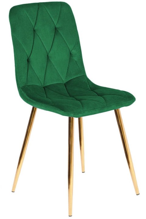 Krzesło tapicerowane BORGO VELVET GREEN GOLD Lugano Krzesło tapicerowane BORGO VELVET GREEN GOLD Lugano