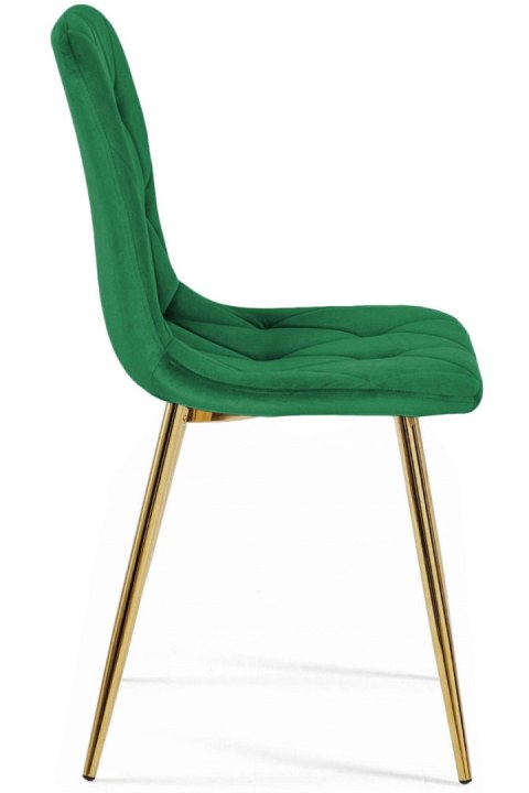Krzesło tapicerowane BORGO VELVET GREEN GOLD Lugano Krzesło tapicerowane BORGO VELVET GREEN GOLD Lugano