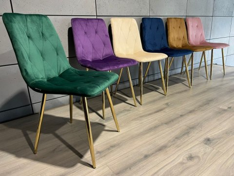Krzesło tapicerowane BORGO VELVET GREEN GOLD Lugano Krzesło tapicerowane BORGO VELVET GREEN GOLD Lugano