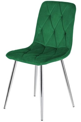 Krzesło tapicerowane BORGO VELVET GREEN SILVER Lugano