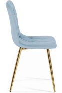 Krzesło tapicerowane BORGO VELVET LIGHT BLUE GOLD Lugano