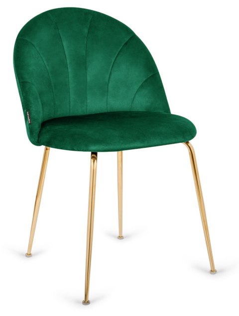 Krzesło tapicerowane CAMILA GREEN VELVET GOLD Lugano Krzesło tapicerowane CAMILA GREEN VELVET GOLD Lugano
