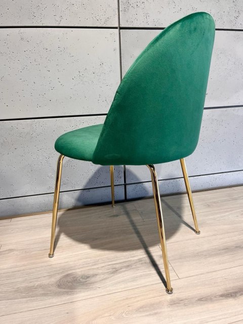 Krzesło tapicerowane CAMILA GREEN VELVET GOLD Lugano Krzesło tapicerowane CAMILA GREEN VELVET GOLD Lugano
