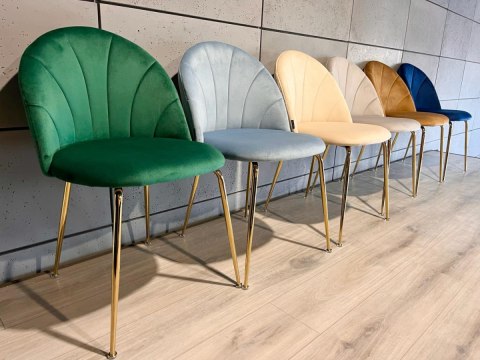 Krzesło tapicerowane CAMILA GREEN VELVET GOLD Lugano Krzesło tapicerowane CAMILA GREEN VELVET GOLD Lugano
