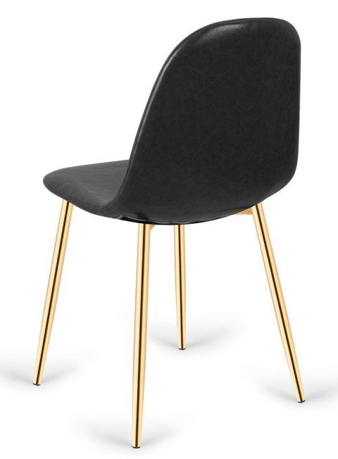 Krzesło tapicerowane GIULIA BLACK PU GOLD Lugano Krzesło tapicerowane GIULIA BLACK PU GOLD Lugano