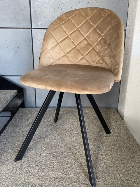 Krzesło tapicerowane GLORIA DIAMOND BEIGE VELVET TOWER Lugano