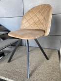 Krzesło tapicerowane GLORIA DIAMOND BEIGE VELVET TOWER Lugano