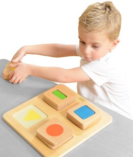 MASTERKIDZ Sensoryczny Sorter Drewniany Kształty i Kolory Montessori Masterkidz