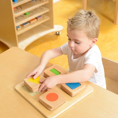 MASTERKIDZ Sensoryczny Sorter Drewniany Kształty i Kolory Montessori Masterkidz MASTERKIDZ Sensoryczny Sorter Drewniany Kształty i Kolory Montessori Masterkidz