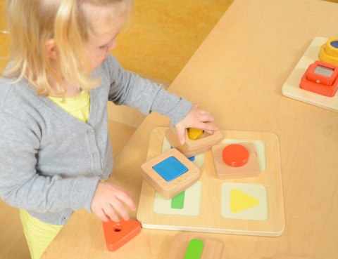MASTERKIDZ Sensoryczny Sorter Drewniany Kształty i Kolory Montessori Masterkidz MASTERKIDZ Sensoryczny Sorter Drewniany Kształty i Kolory Montessori Masterkidz