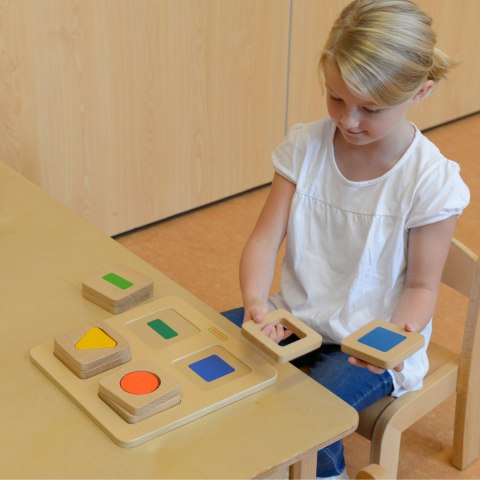 MASTERKIDZ Sensoryczny Sorter Drewniany Kształty i Kolory Montessori Masterkidz MASTERKIDZ Sensoryczny Sorter Drewniany Kształty i Kolory Montessori Masterkidz