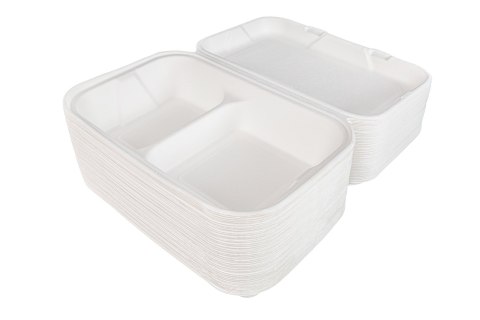 Bio Box 2-dzielny 25x17x5/6 biodegradowalny menu box 9x6" z trzciny cukrowej "półobiad" Bio Box 2-dzielny 25x17x5/6 biodegradowalny menu box 9x6" z trzciny cukrowej "półobiad"