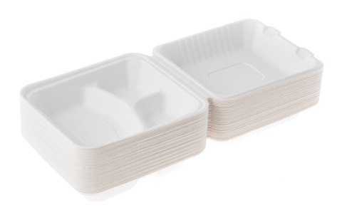 Bio Box 3-dzielny 22x20x5/8 biodegradowalny menu box 8" z trzciny cukrowej Bio Box 3-dzielny 22x20x5/8 biodegradowalny menu box 8" z trzciny cukrowej