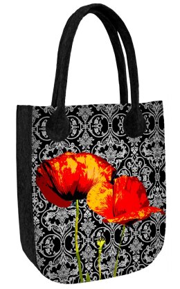 Torba filcowa CITY ANTRACYT Poppies Bertoni