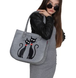 Torba filcowa LADY - Black Cats Bertoni