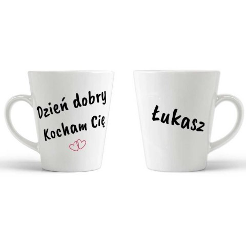 Kubek latte Dzień dobry Kocham Cię z imieniem dla kobiet