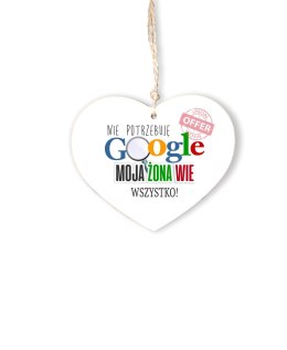 Zawieszka Serce 03 - Google żona... - S/03/628