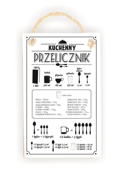 Tabliczka 06 - Kuchenny przelicznik (białe) - TC/06/1070