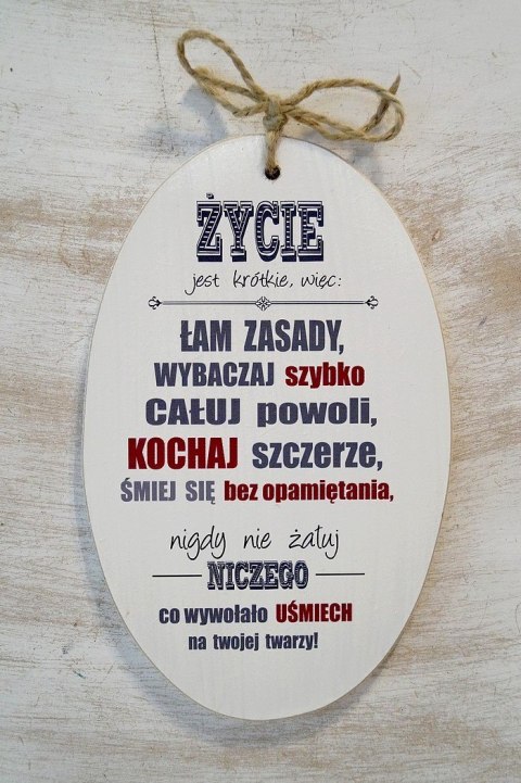 Zawieszka Elipsa 01 - Życie jest krótkie, więc... - E/01/680 pion